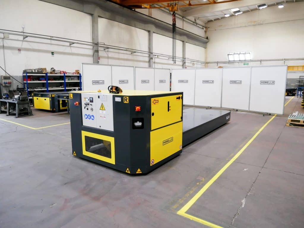 High capacity transpallet for industrial motors and power generators, 45t capacity, all axles +- 90°